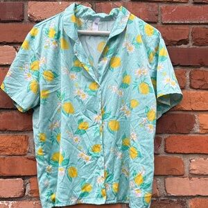 Lemon Print Short Sleeve pajamas